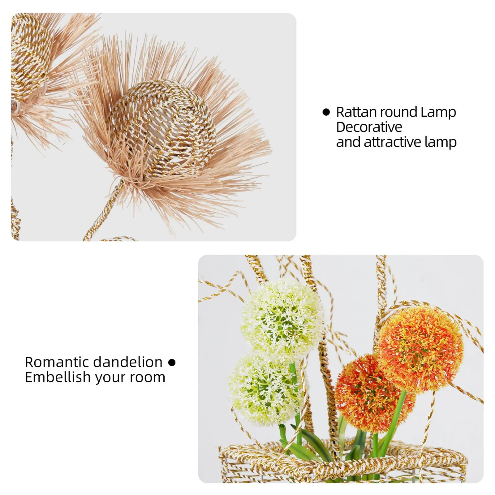 Rattan Flower Living Room Floor Lamp - Image 4