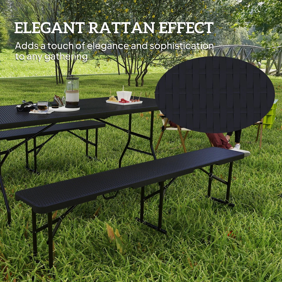 Rattan Picnic Bench Table - Image 3