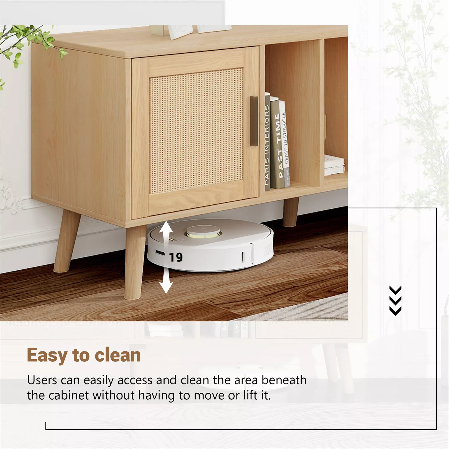 Rattan TV Cabinet Stand - Image 4