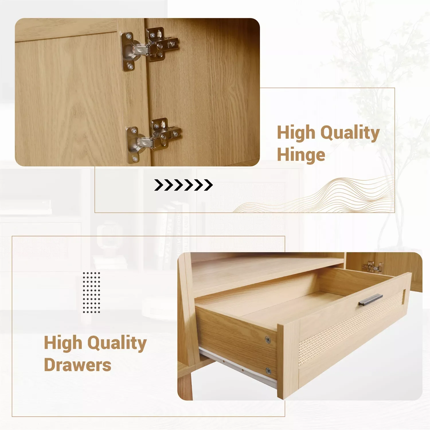 Rattan TV Cabinet Stand - Image 6