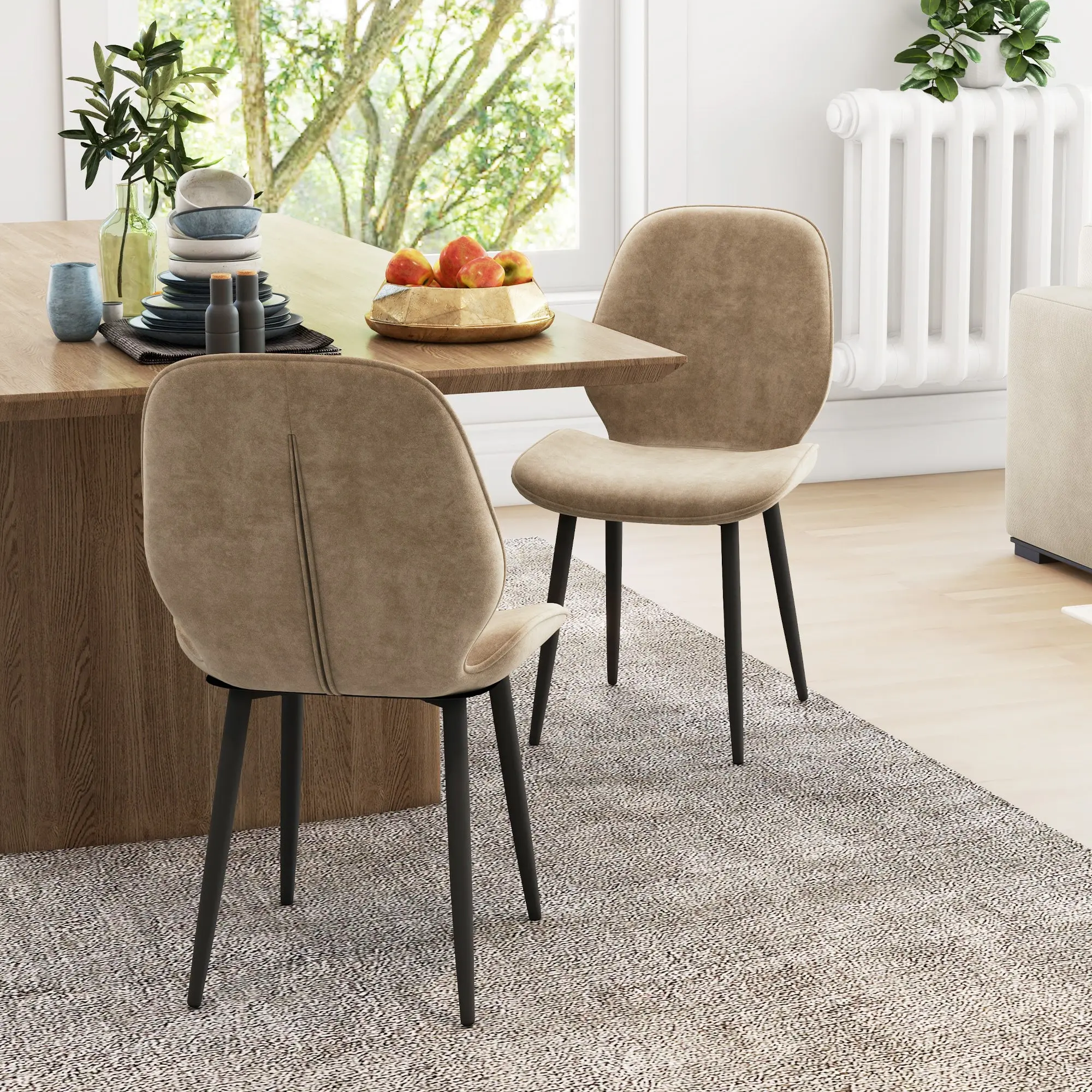 Ray Velvet Dining Room Chair (Set of 2)