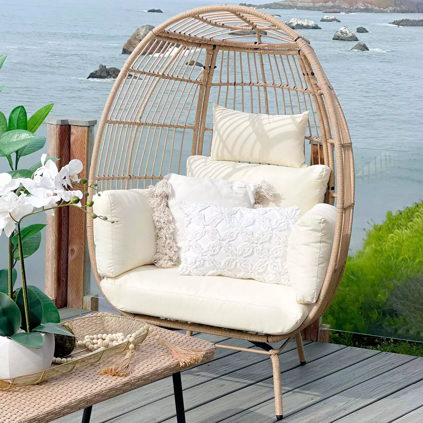 Reeves Outdoor Patio Egg Chair - Image 7