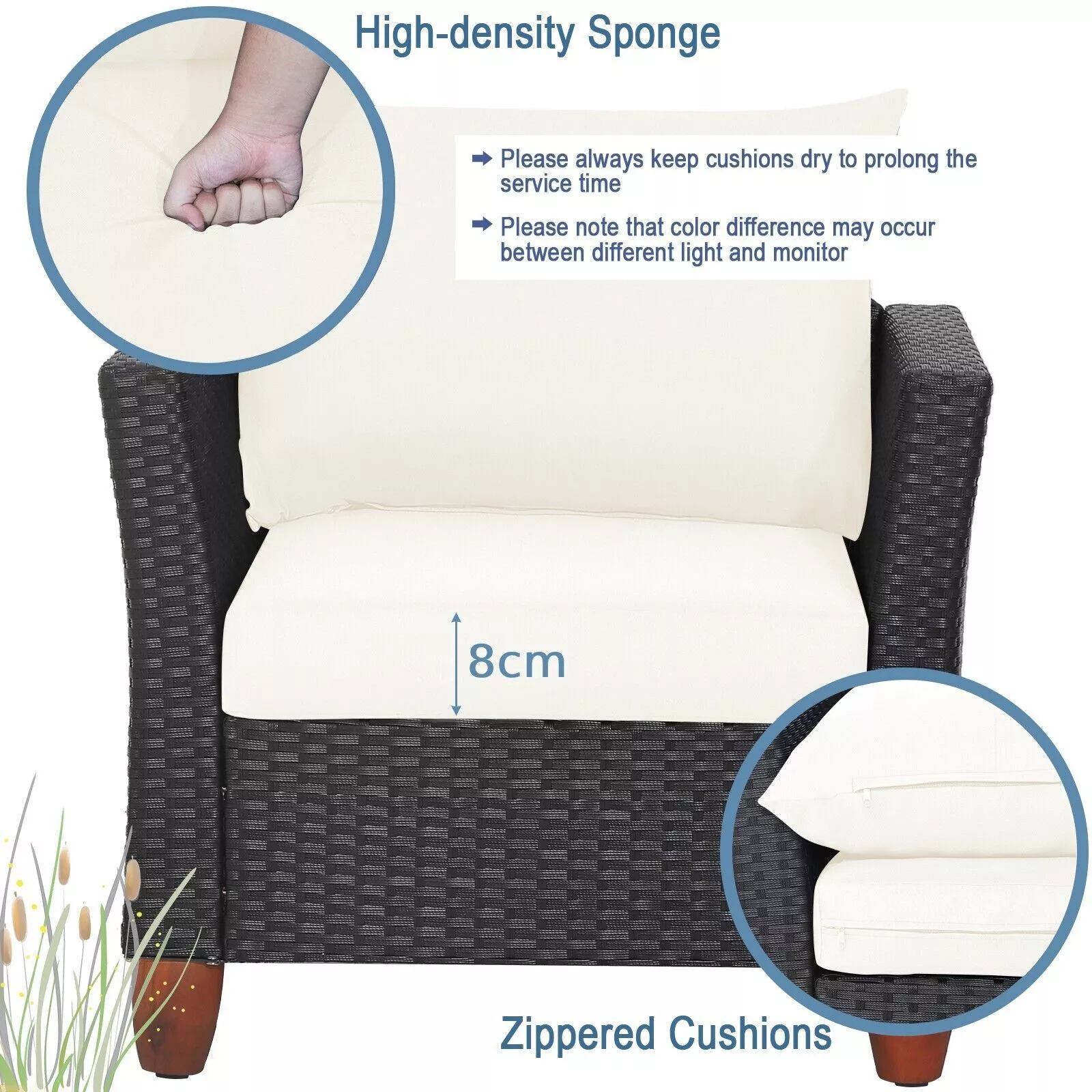 Reilly Rattan Bistro Garden Furniture Set - Image 3