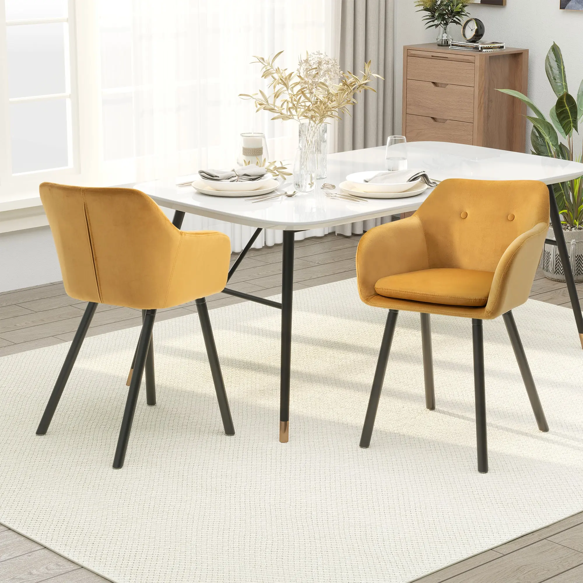 Renee Velvet Dining Room Chair (Set of 2)