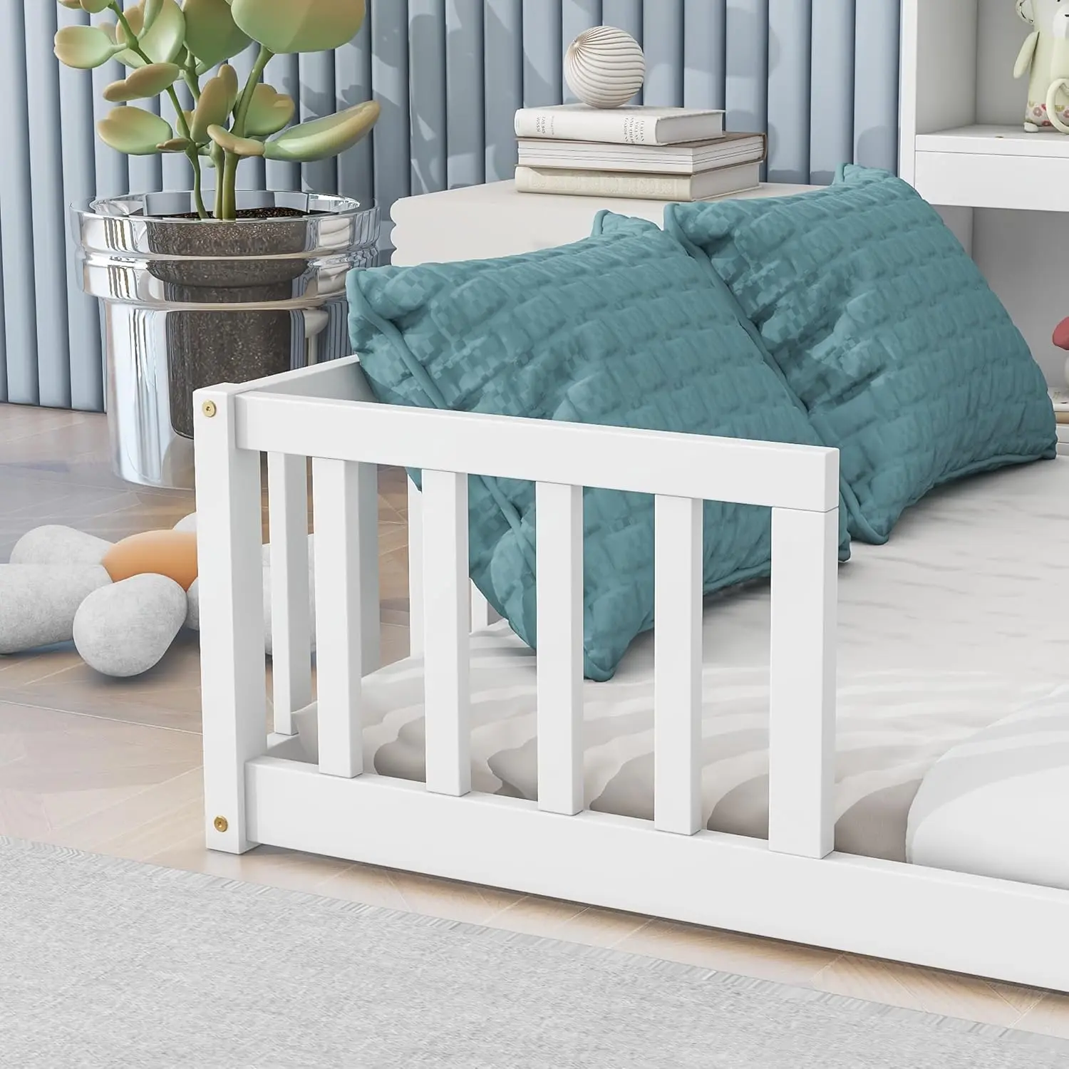 Rivera Children's Montessori Floor Bed With Bookcase - Image 3