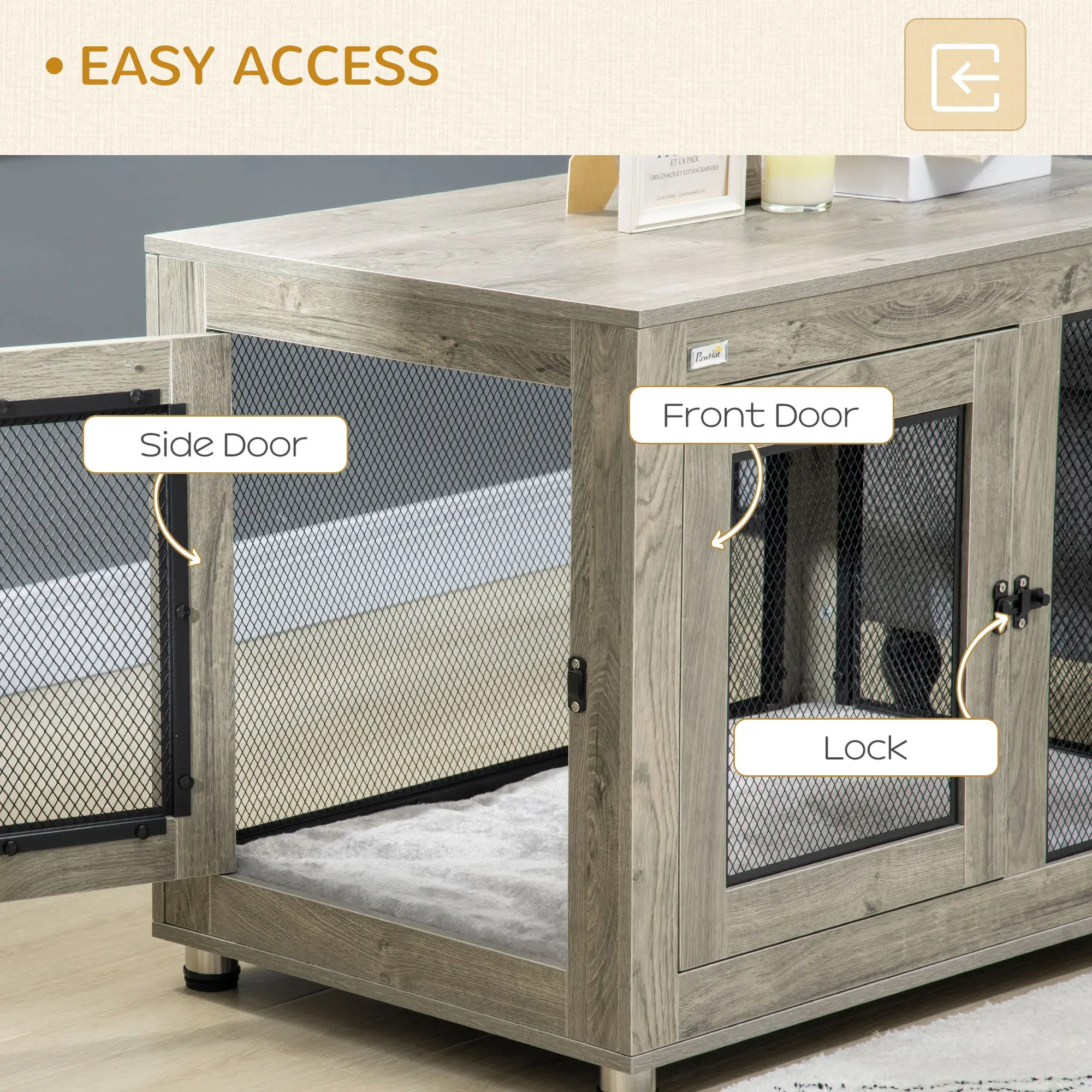 Rocha Large Dog Kennel Crate Furniture - Image 5
