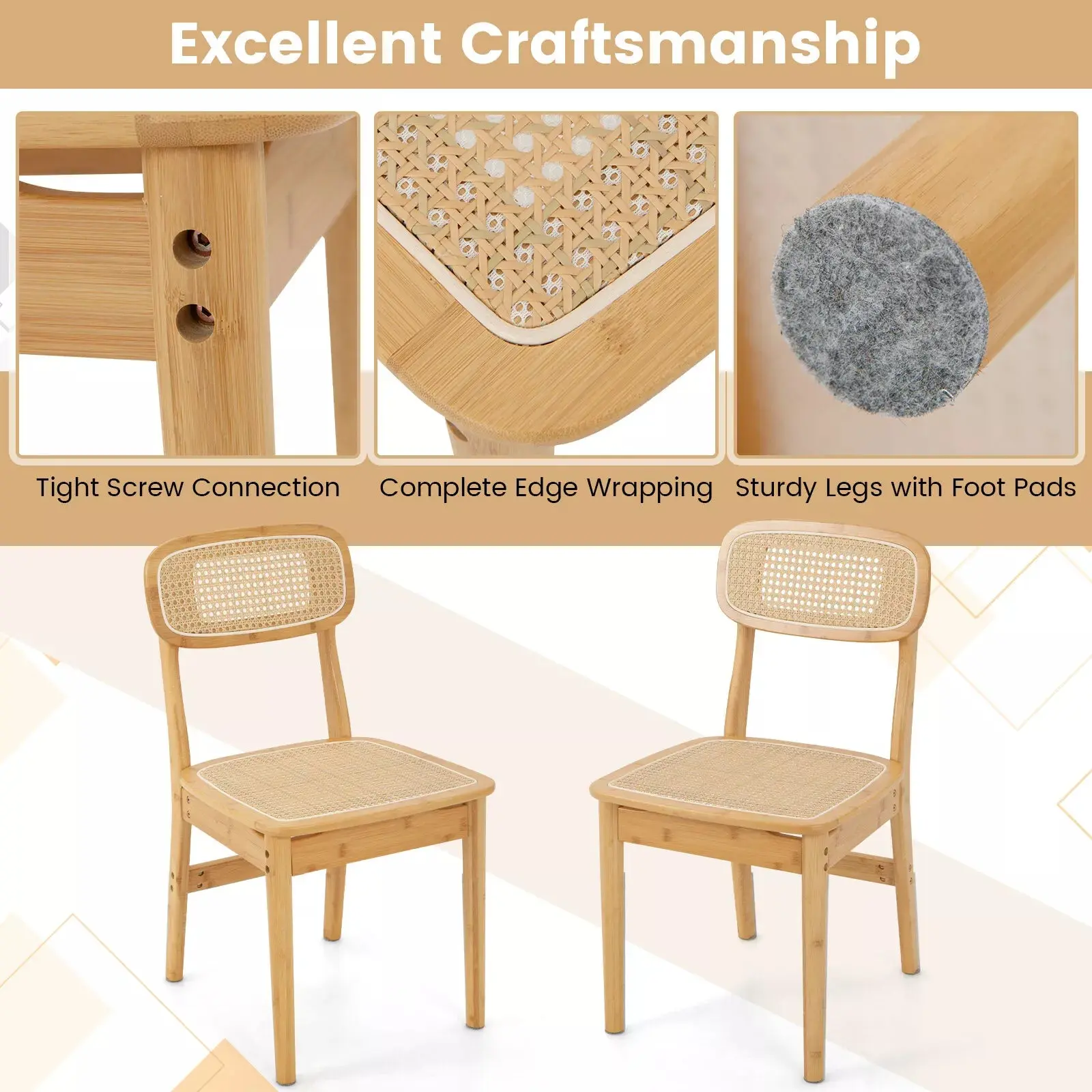 Rocha Mid Century Rattan Dining Chair (Set of 2) - Image 4