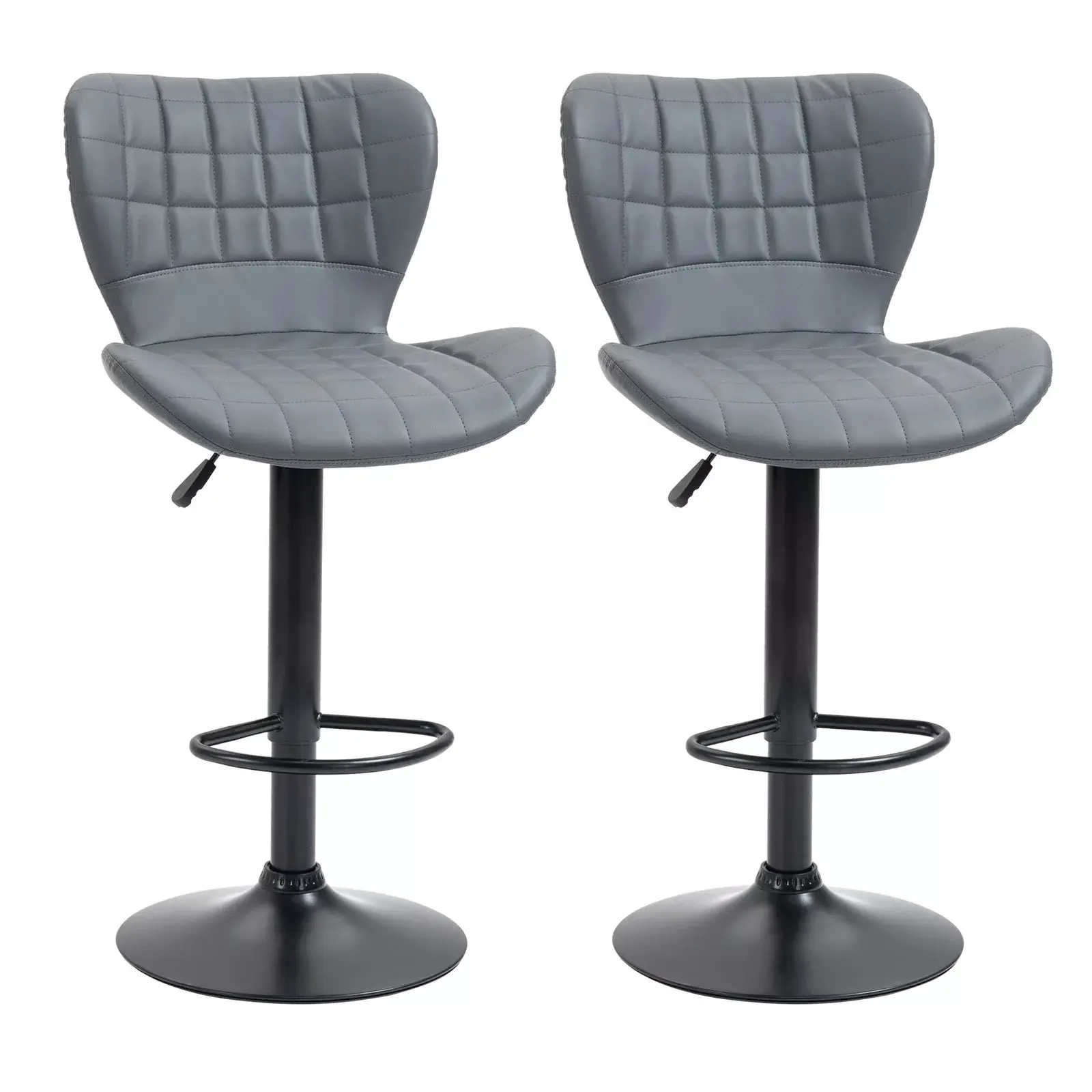 Rowan Leather Swivel Kitchen Bar Stools (Set of 2) - Image 7