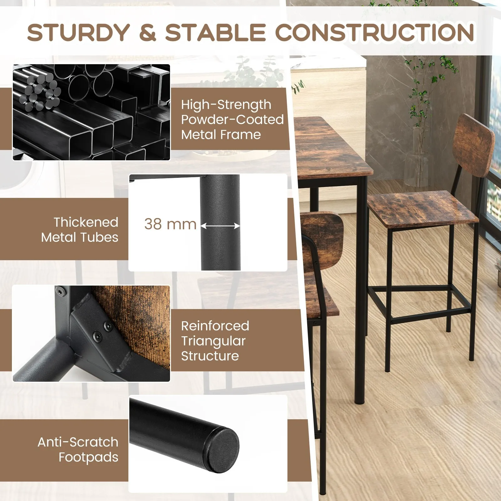 Ruben Kitchen Counter Height Dining Table - Image 5