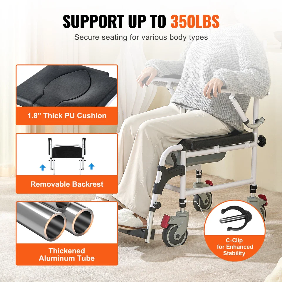 Sadie Elderly Shower Commode Wheelchair - Image 8