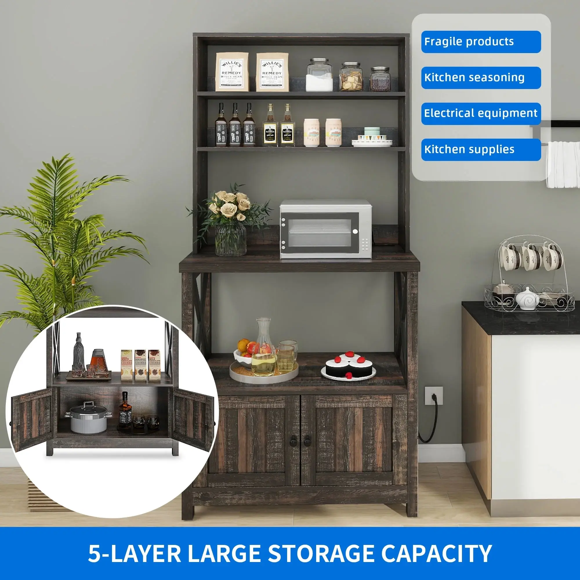 Sean Bakers Rack With Cabinet - Image 2