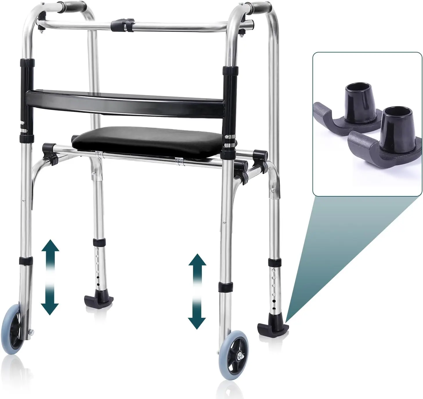 Senior Lightweight Mobility Walker With Seat - Image 2