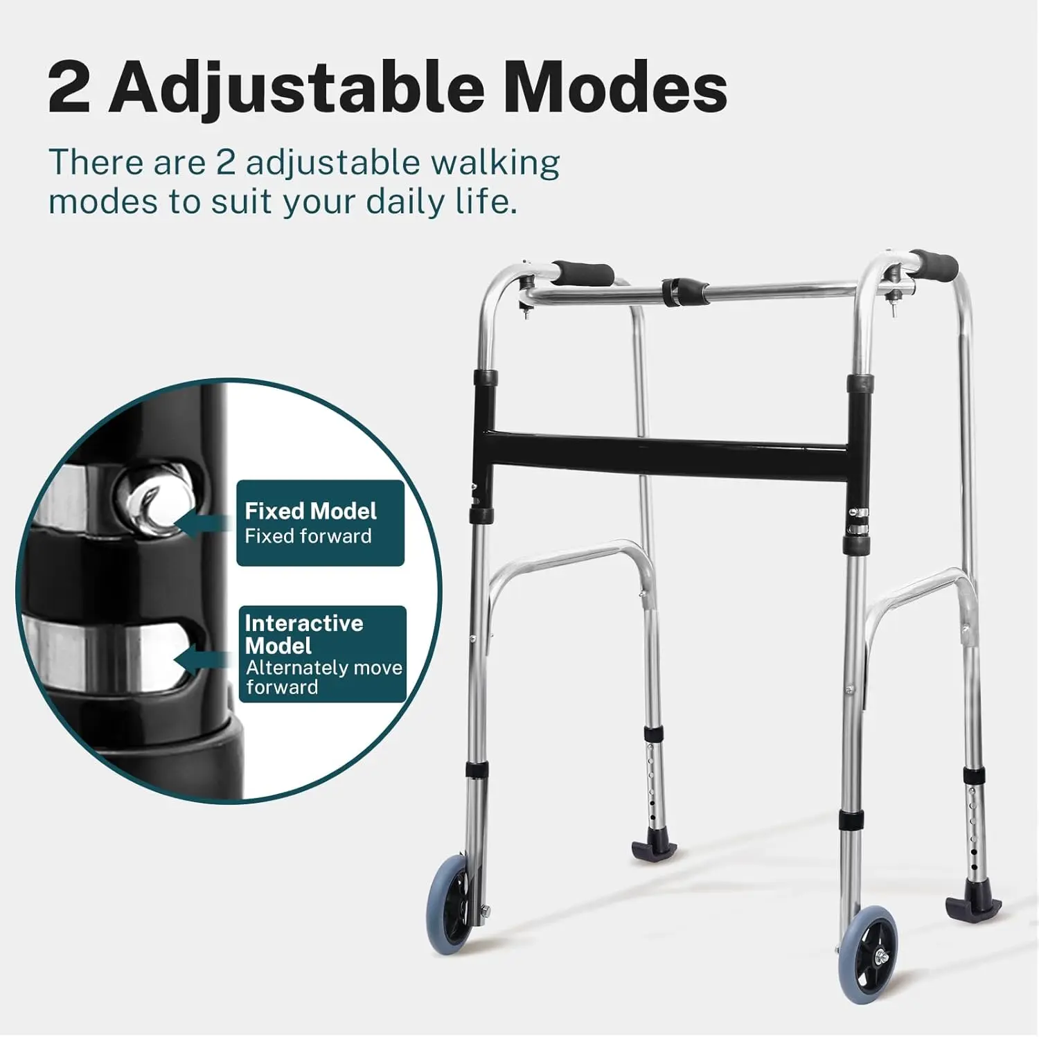 Senior Lightweight Mobility Walker With Seat - Image 3
