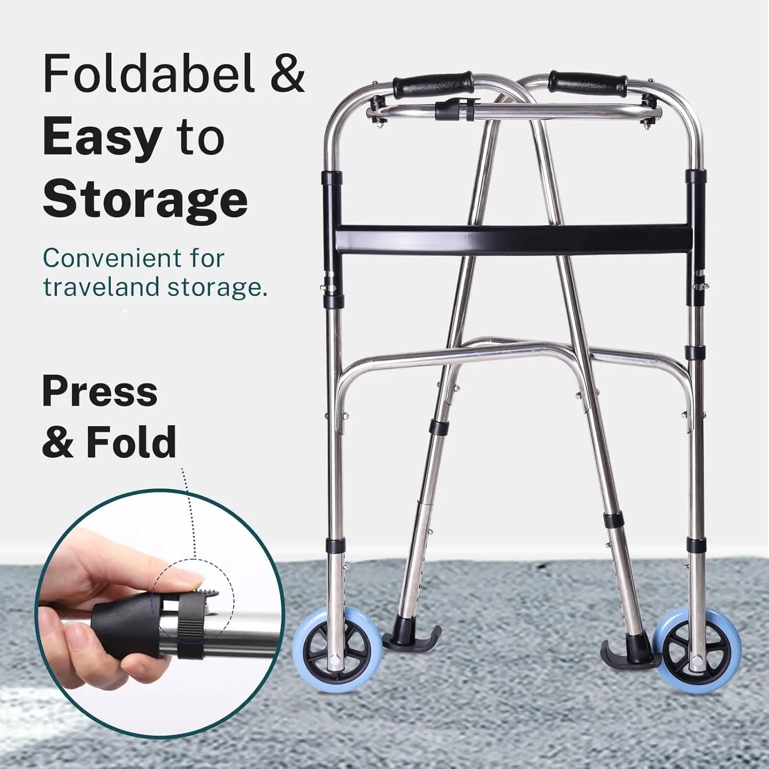 Senior Lightweight Mobility Walker With Seat - Image 5