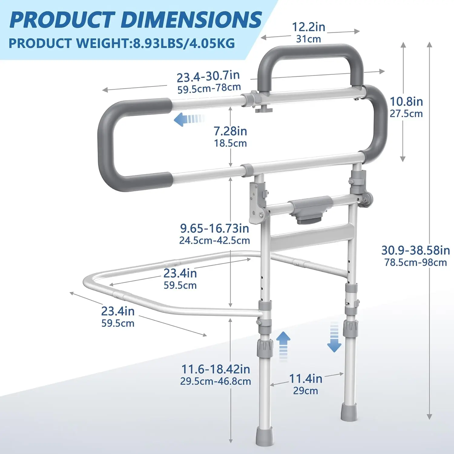 Senior Safety Bed Rail (Collapsible Handle) - Image 2