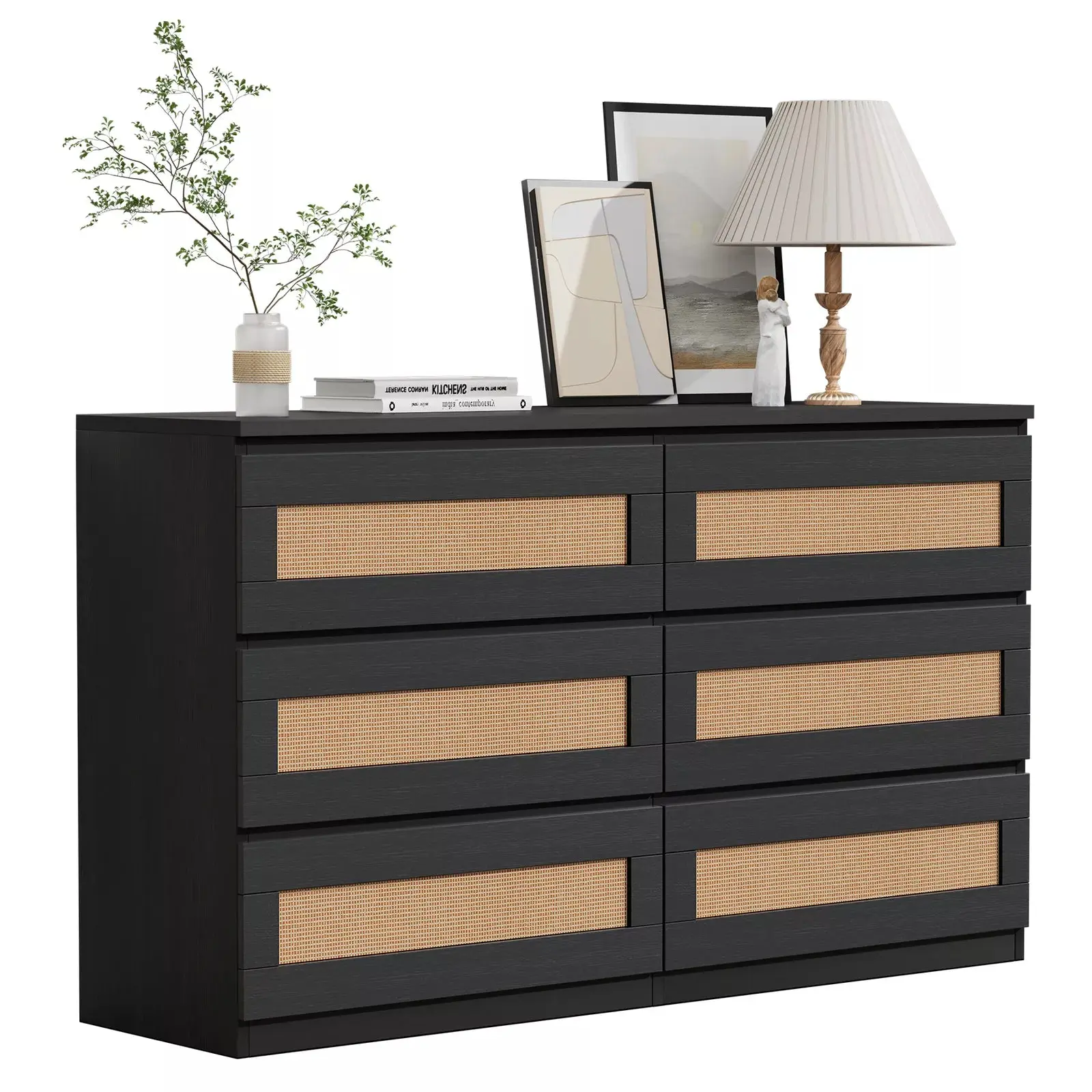 Shaw Rattan Wide 6 Drawer Chest Dresser - Image 3