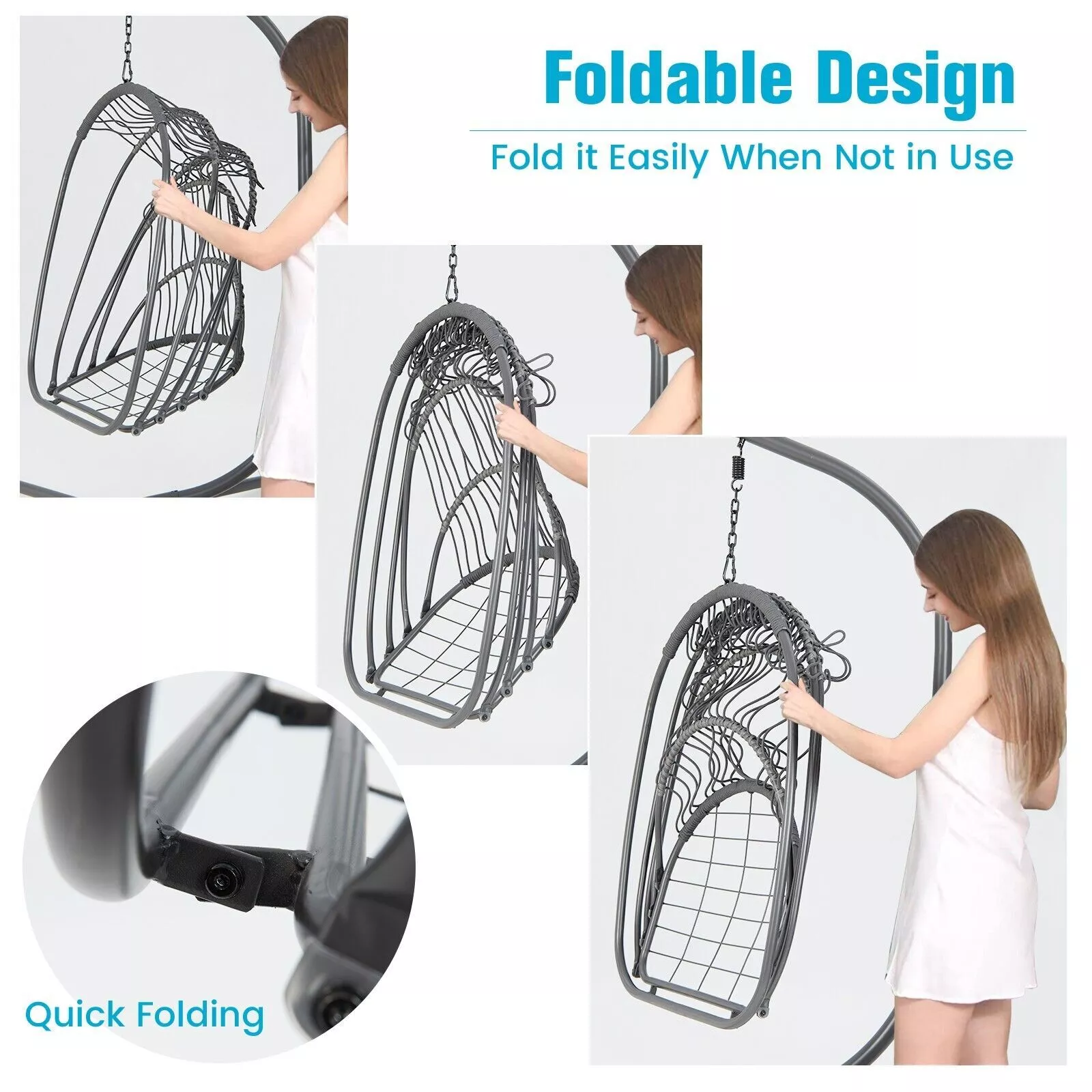 Sian Hanging Outdoor Garden Egg Chair - Image 4