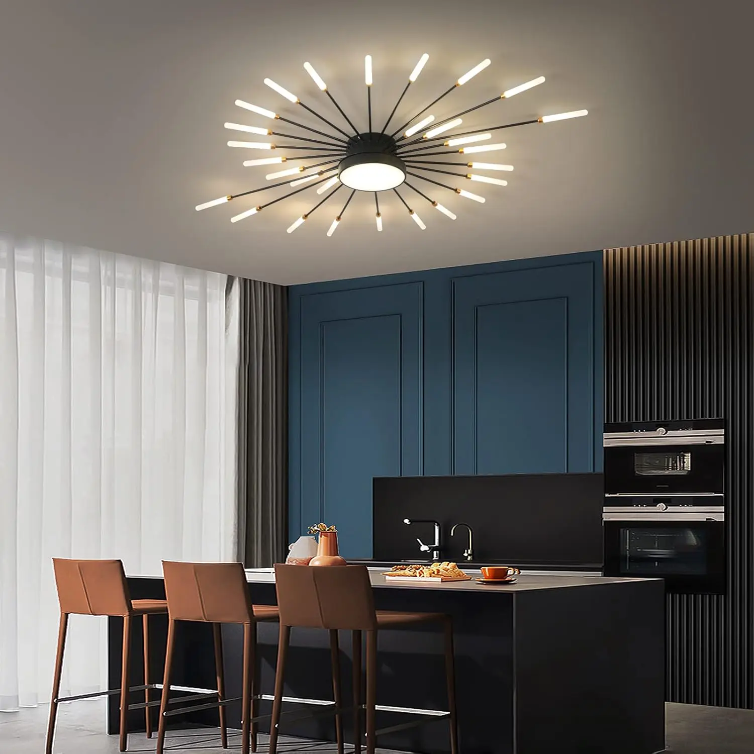 Spiral Sputnik LED Flush Mount Ceiling Light - Image 2