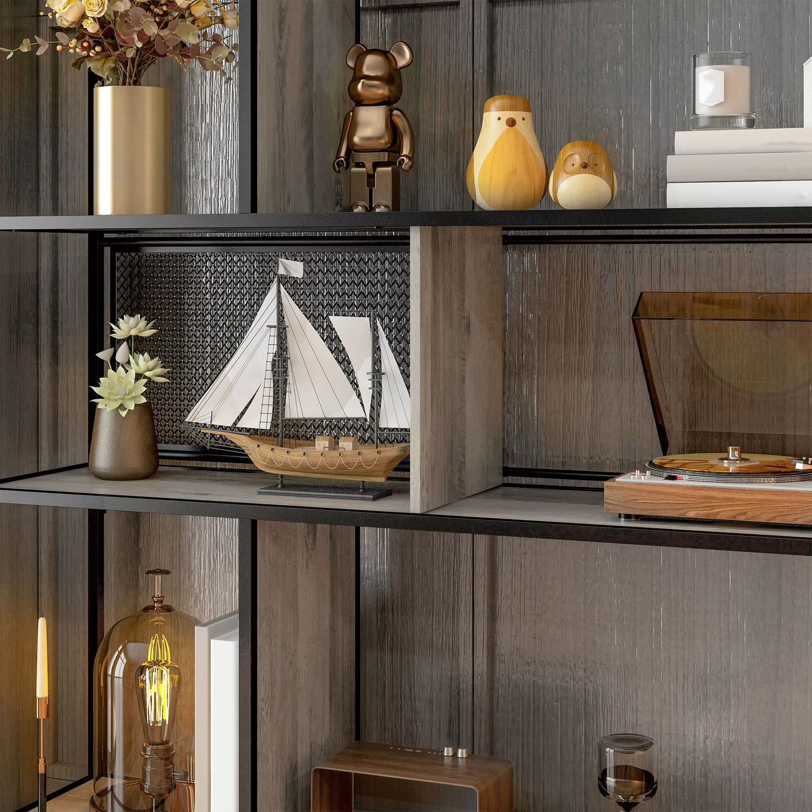Sufyan Industrial Bookcase Bookshelf - Image 5