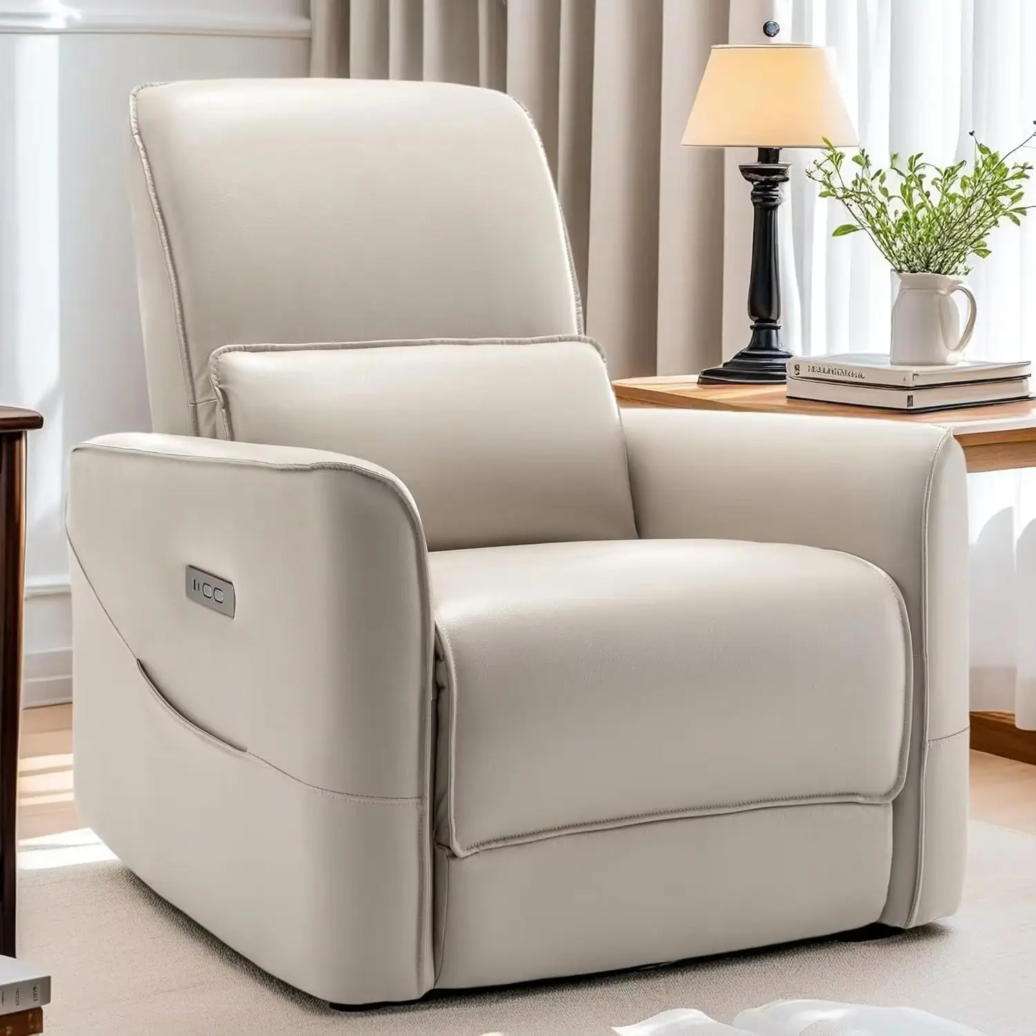 Swivel Rocker Power Recliner Chair with Smooth Motion System and USB & Type-C Ports