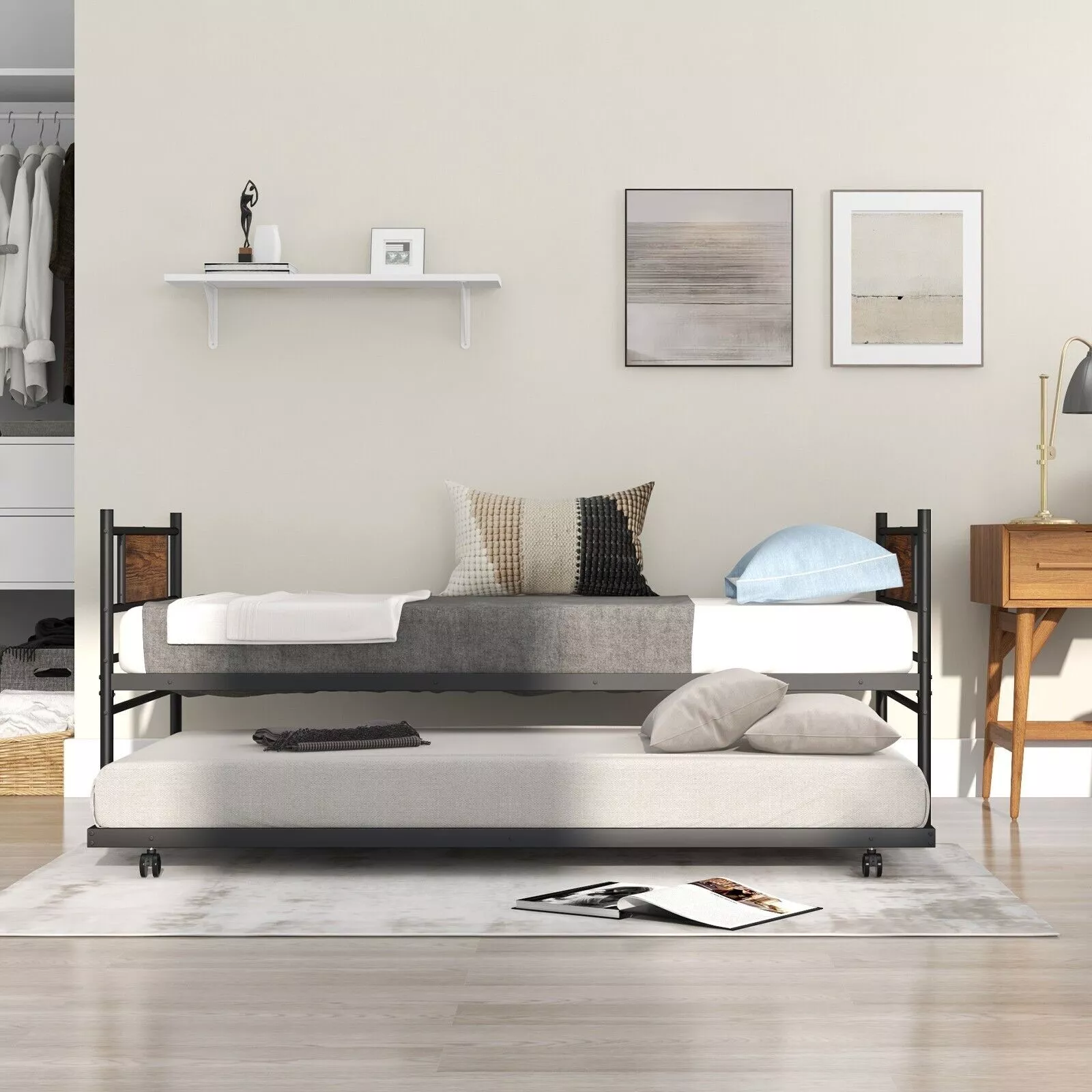 Syeda Single Trundle Bed With Pull Out - Image 2