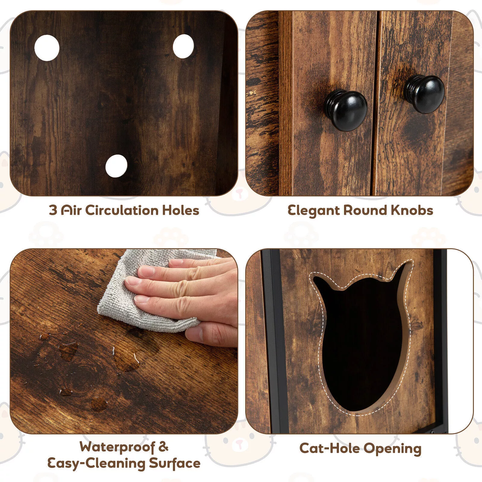 Todd Cat Litter Box Enclosure Cabinet - Image 5