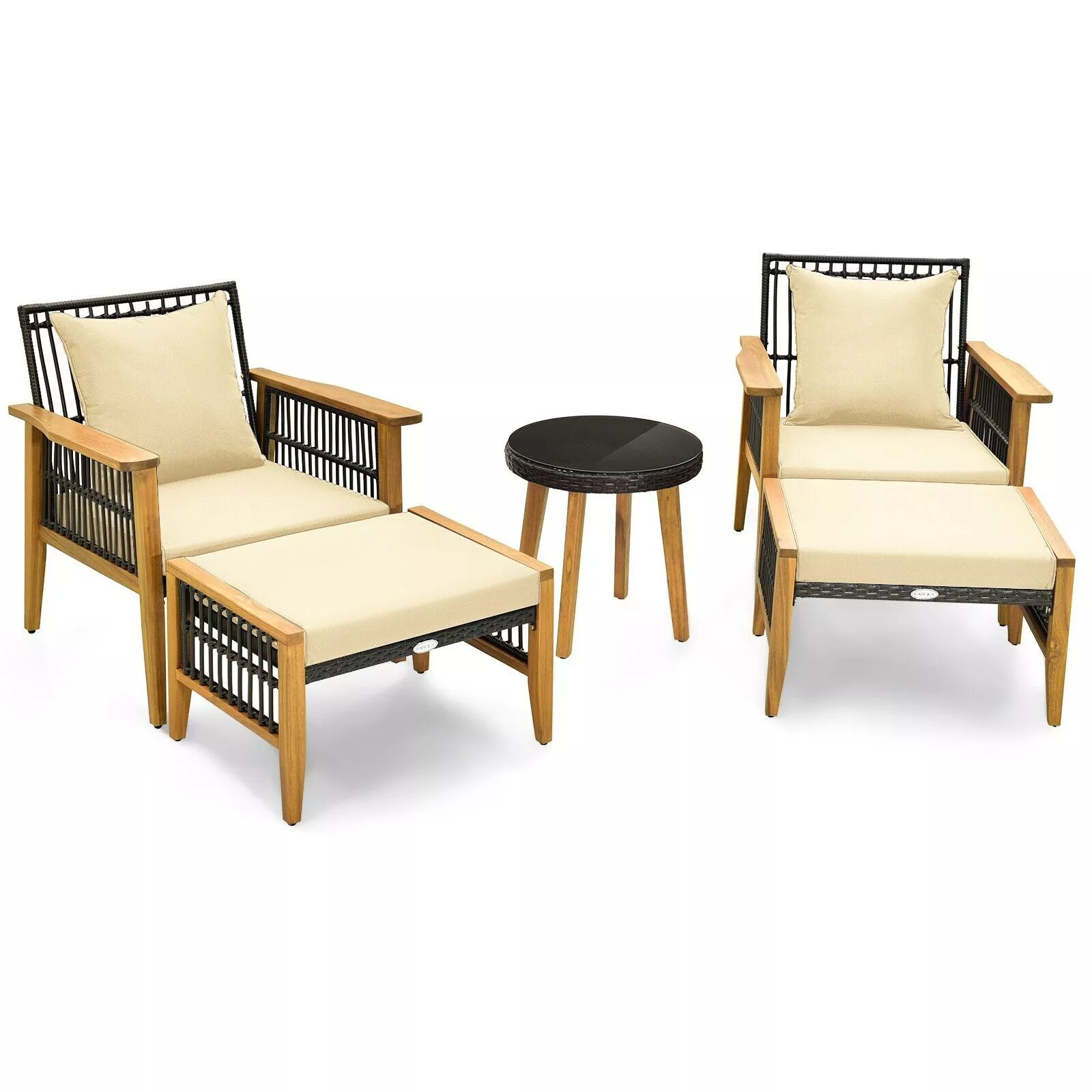 Umair Rattan 5 Pieces Garden Furniture Set - Image 2