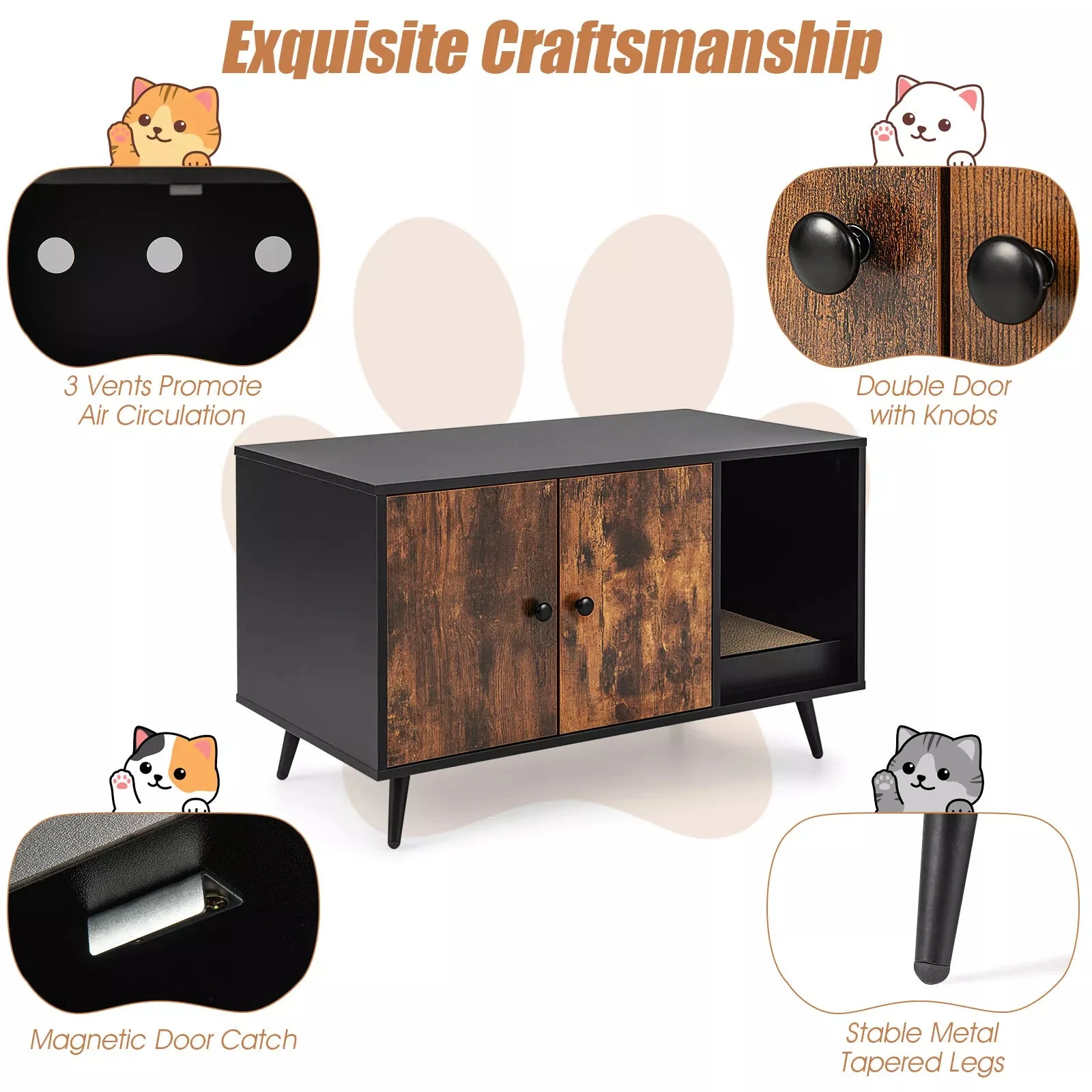 Vance Cat Litter Box Enclosure Furniture - Image 4