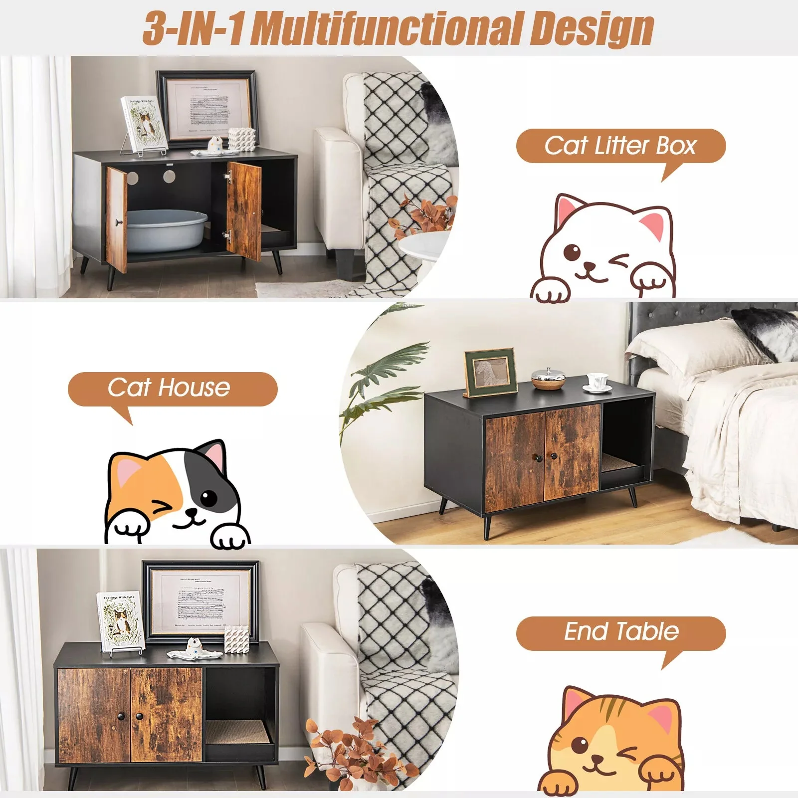 Vance Cat Litter Box Enclosure Furniture - Image 7