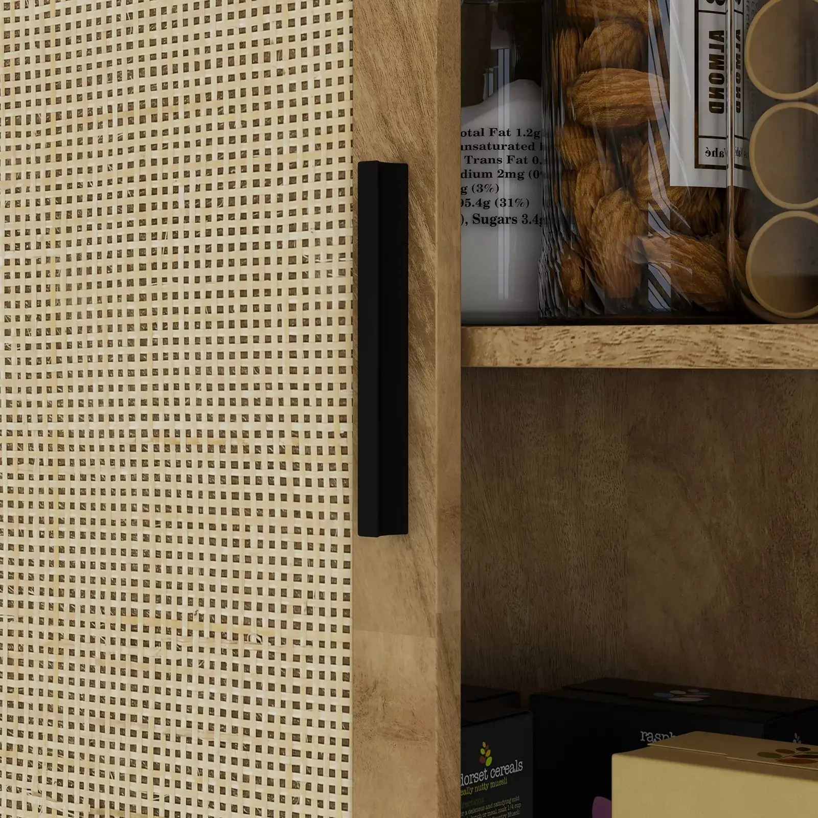 Vance Rattan Kitchen Pantry Cabinet - Image 3