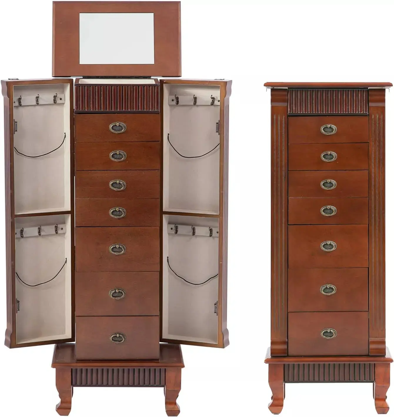 Vintage Mirror Jewelry Armoire Cabinet - Image 3