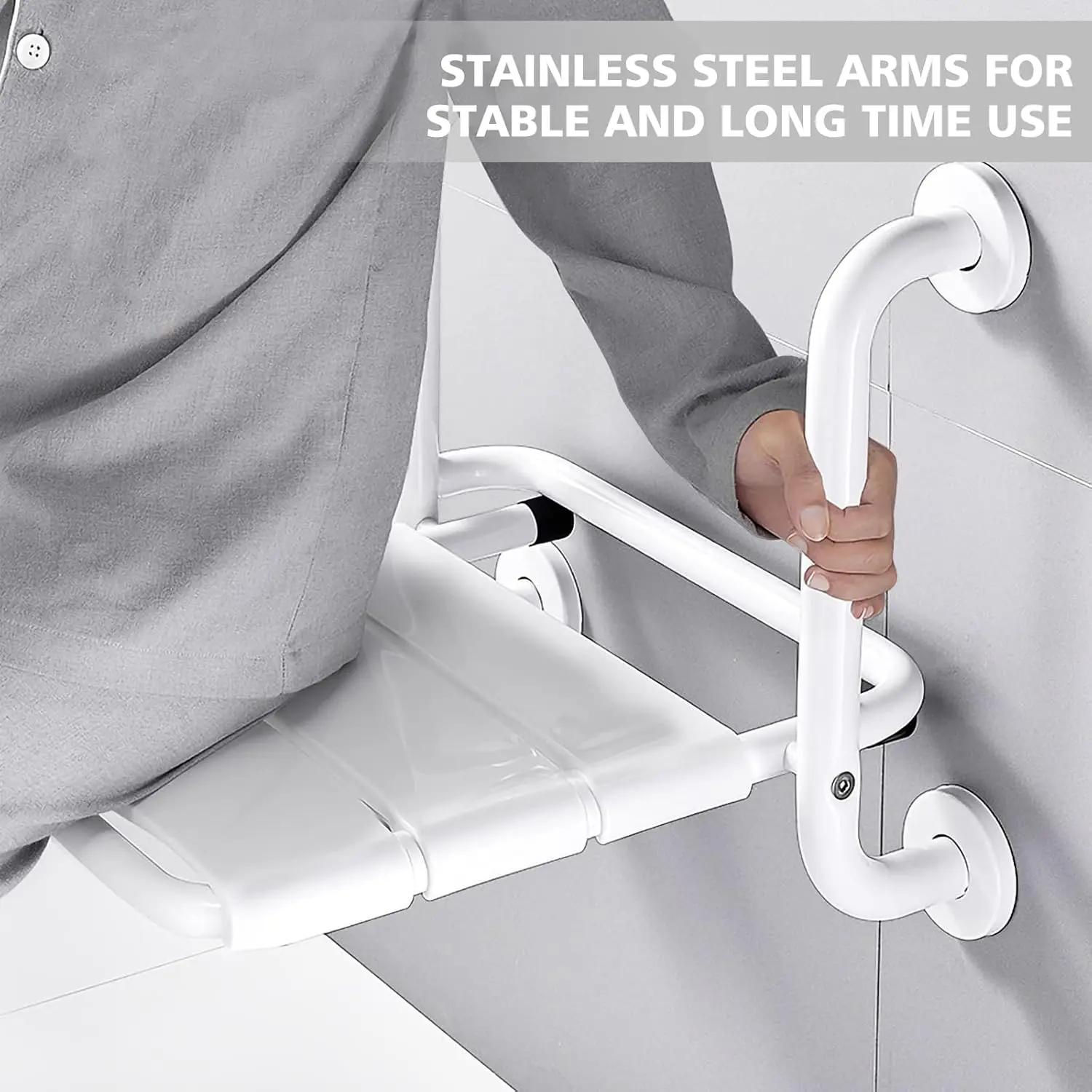 Wall Mounted Folding Shower Seat - Image 3
