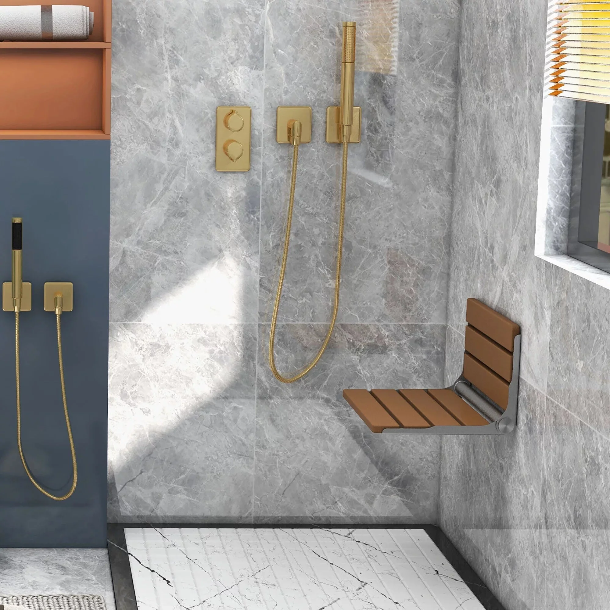 Wall Mounted Folding Shower Seat - Image 7