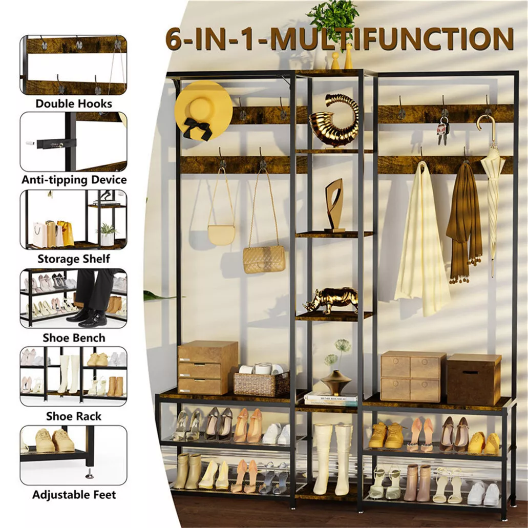 Waller Coat Stand With Shoe Rack - Image 3
