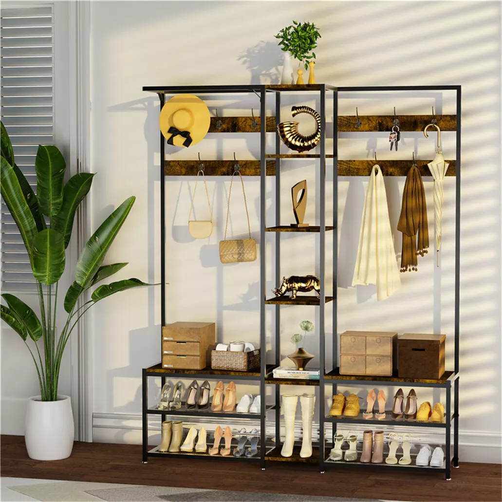 Waller Coat Stand With Shoe Rack - Image 4