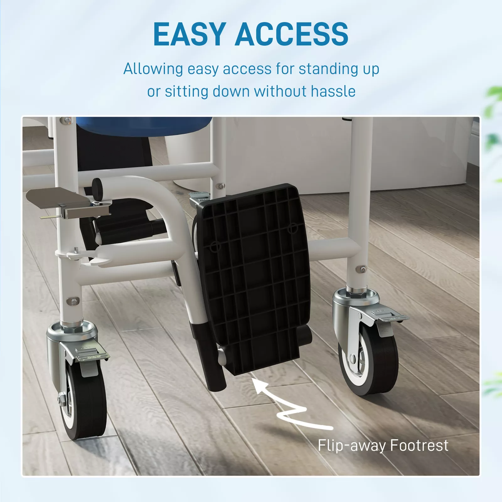 Waller Elderly Shower Commode Wheelchair - Image 5