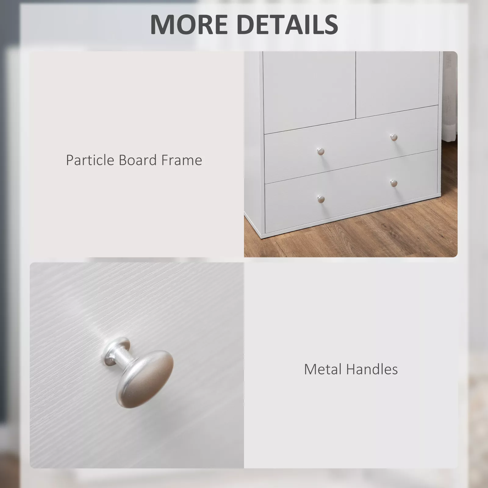 White Armoire Wardrobe Closet - Image 6