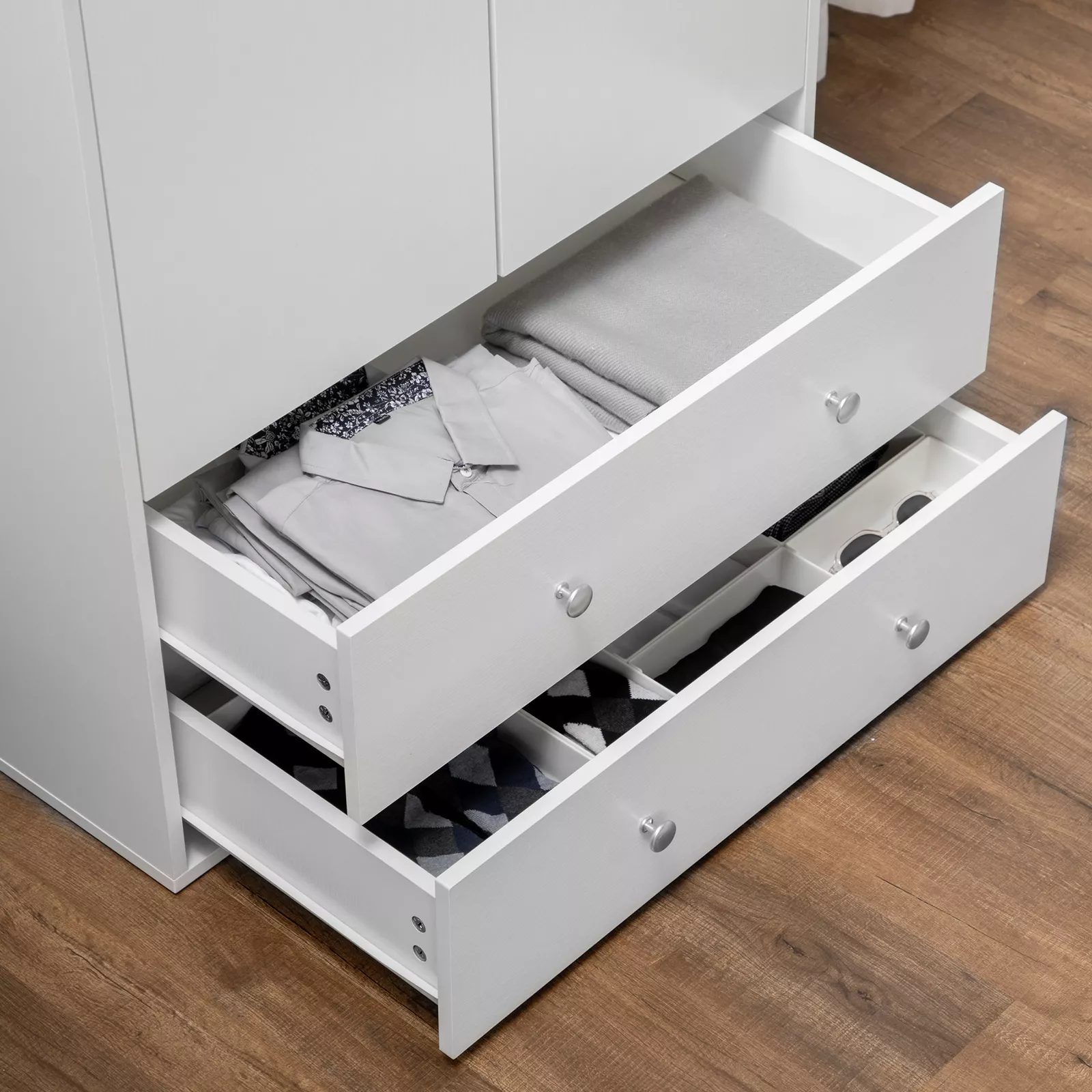 White Armoire Wardrobe Closet - Image 8