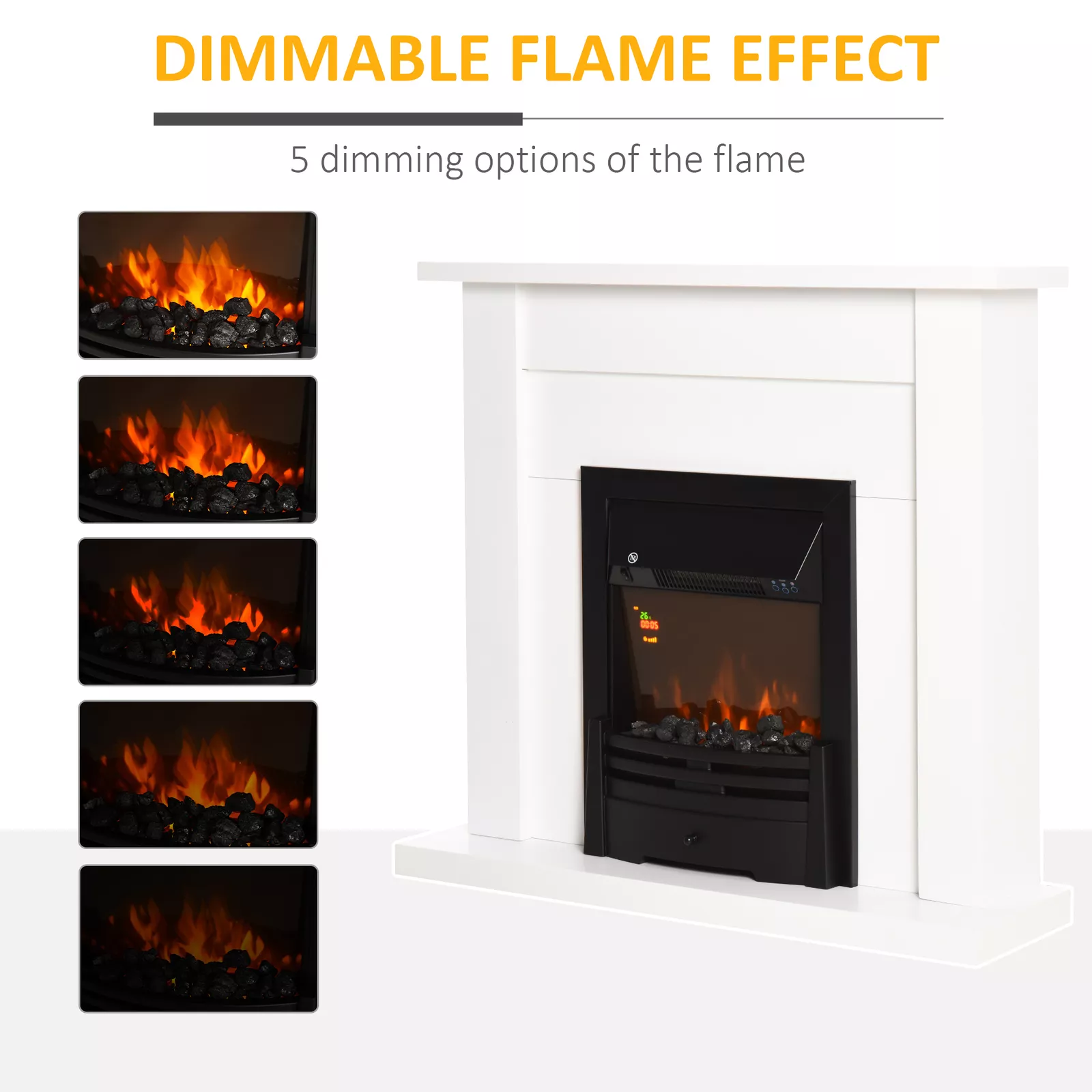 Wilcox Free Standing Electric Stove Fire With Mantel - Image 3