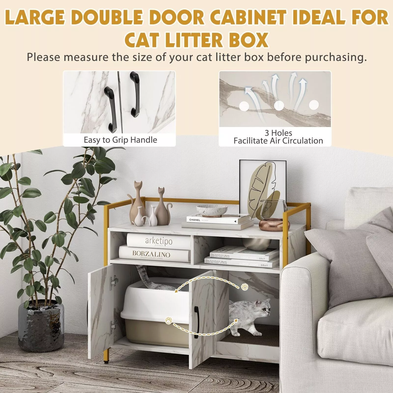 Willie Cat Litter Box Enclosure Cabinet - Image 4