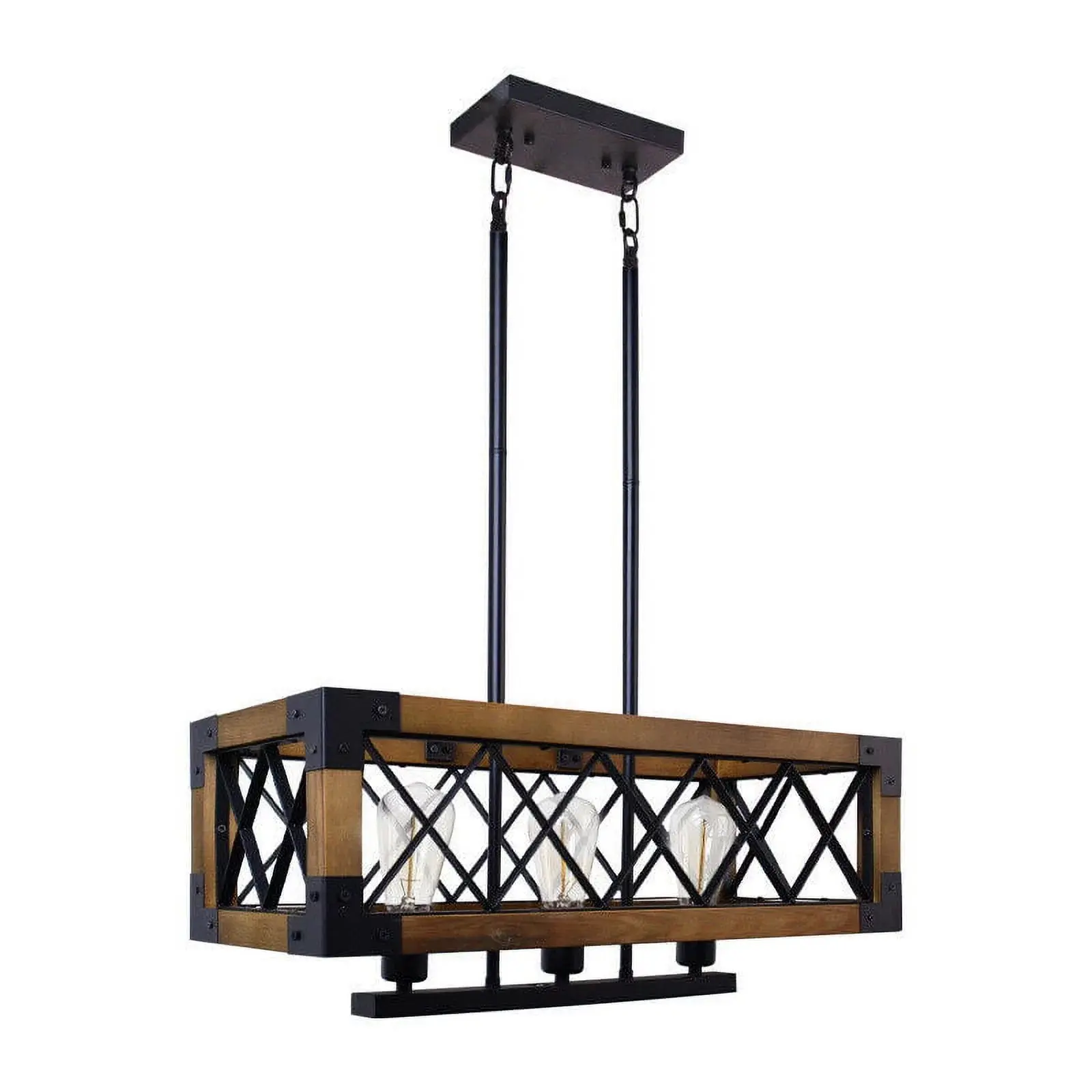 Wood Cage Farmhouse Dining Room Chandelier - Image 3