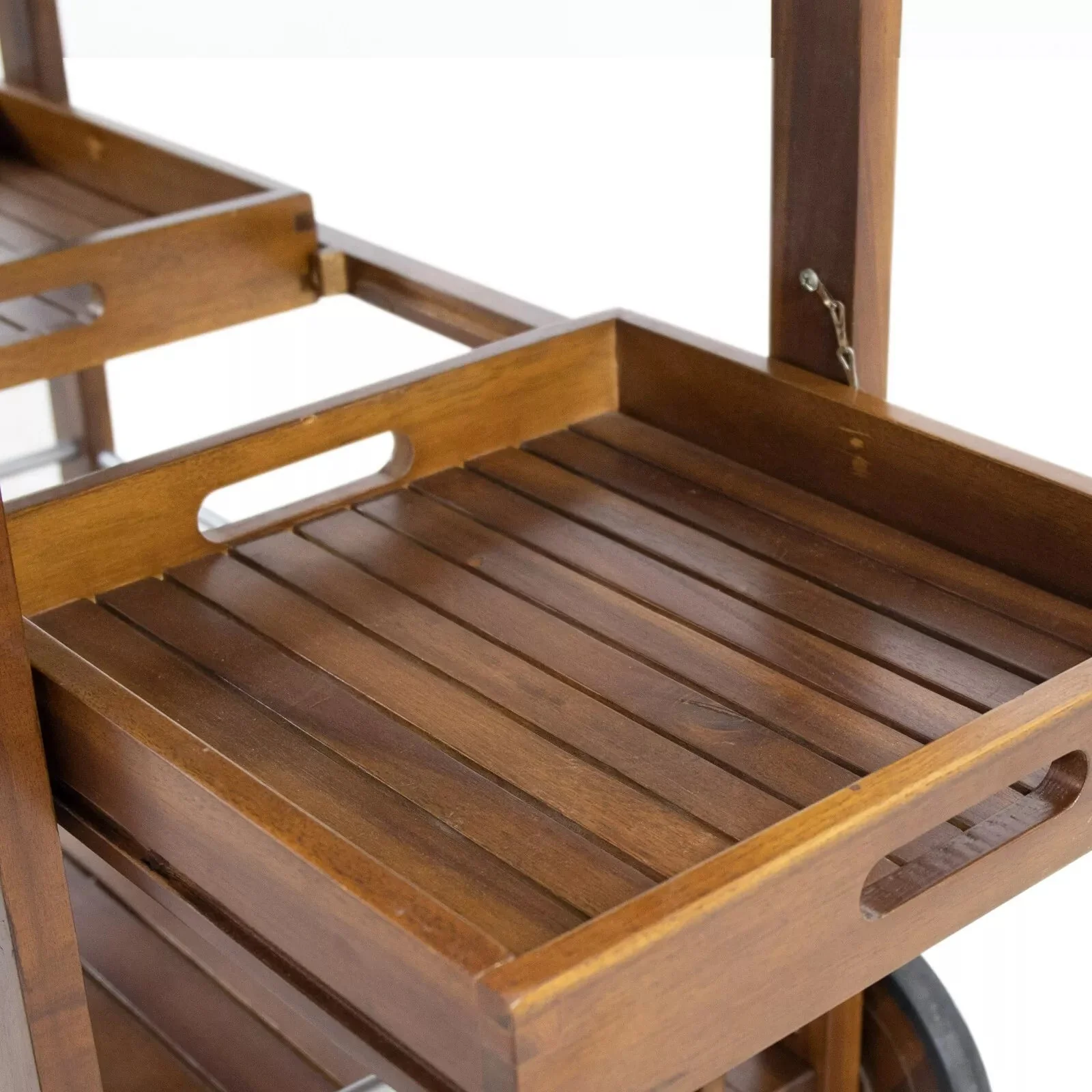Wood Rolling Beverage Bar Cart - Image 6