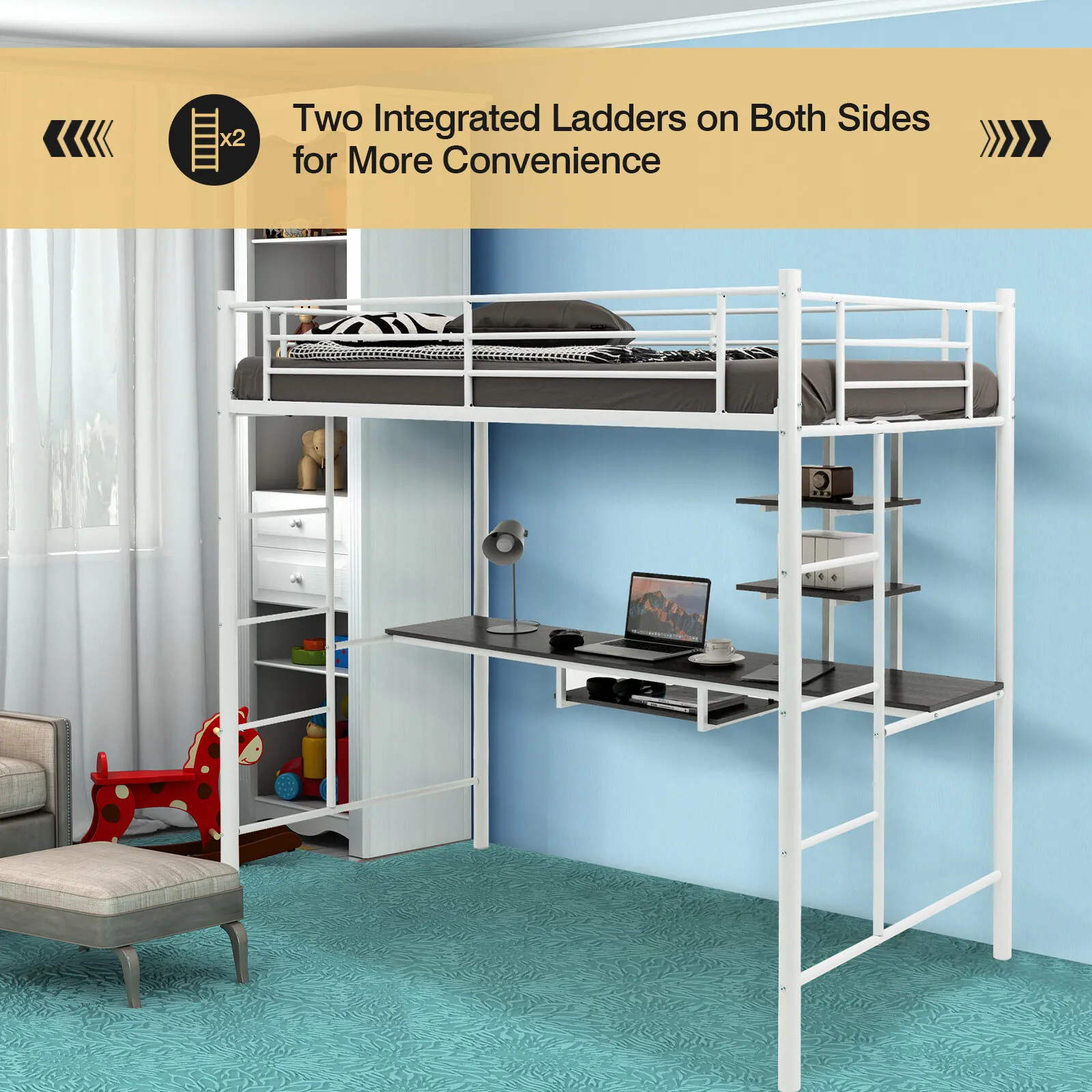 Yash Metal High Sleeper Cabin Loft Bed - Image 5